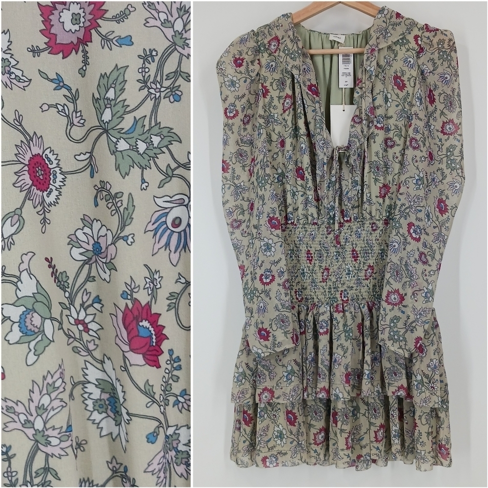 Wilfred Poet Floral Ruffle Chiffon Dress